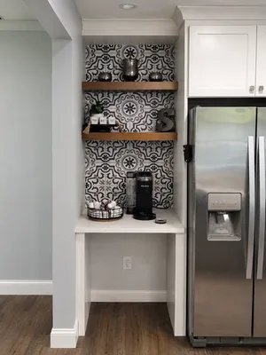 Coffee bar and accent niche by KNA Remodeling