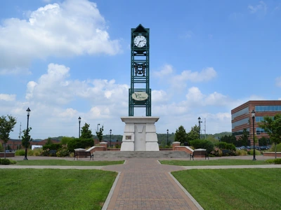 The Square at Union Centre clock tower in West Chester, Ohio