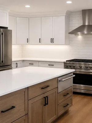 Open concept kitchen remodel by KNA Remodeling